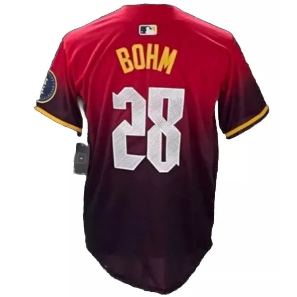 Alec Bohm #28 Philadelphia Phillies City Connect Stitched Jersey Red Large NWOT